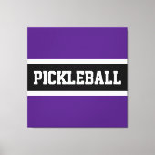 Bold Paars Black Sports Letters PICKLEBALL Text Canvas Afdruk (Voorkant)