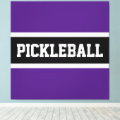 Bold Paars Black Sports Letters PICKLEBALL Text Canvas Afdruk (Insitu (Houten vloer))