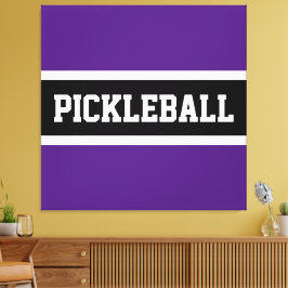 Bold Paars Black Sports Letters PICKLEBALL Text Canvas Afdruk