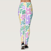 Bold Pastel Retro Floral Leggings (Achterkant)