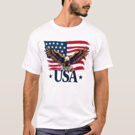 Bold Patriotic Eagle en vlag ontwerp voor Amerika T-shirt