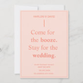 Bold Peach Bruiloft Save the Dates Kaart (Voorkant)