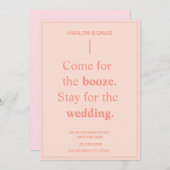 Bold Peach Bruiloft Save the Dates Kaart (Voorkant / Achterkant)