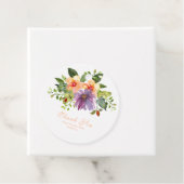 Bold Peach Paarse Romantische Bloemen Dank u Bedankjes Labels (In situ)