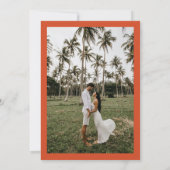 Bold Peach & Terracotta 2 Photo Simple Weddenschap Save The Date (Achterkant)