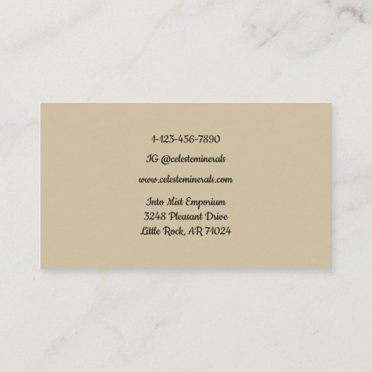 Bold Pearl Crystal Hand Boho Custom Gem Logo Visitekaartje (Achterkant)