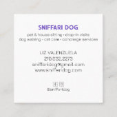 Bold Pet Sitter Dog Walker Vierkante Visitekaartje (Achterkant)