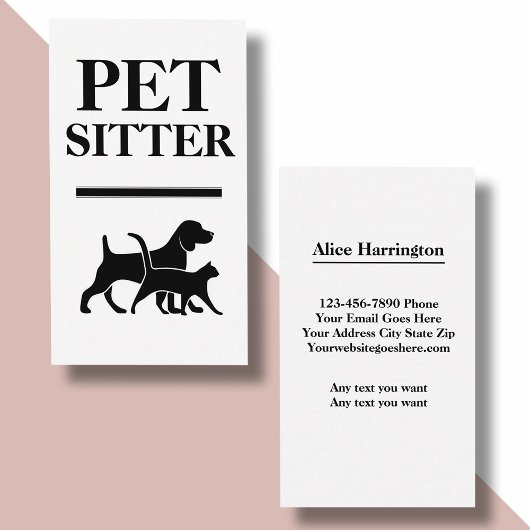 Bold Pet Sitter Visitekaartjes