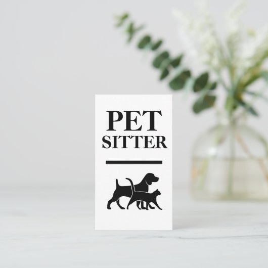 Bold Pet Sitter Visitekaartjes (Staand voorkant)