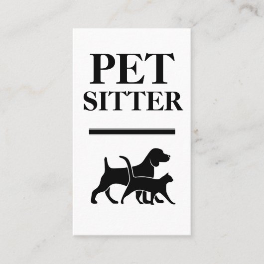 Bold Pet Sitter Visitekaartjes (Voorkant)