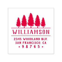 Bold Pine Tree Typografie Familie Retouradres Zelfinktende Stempel