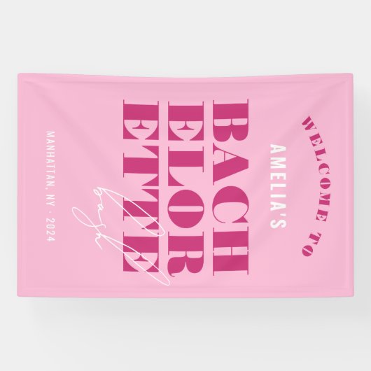 Bold Pink Bachelorette Bash Spandoek (Horizontaal)