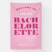 Bold Pink Bachelorette Bash Spandoek (Verticaal)