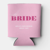 Bold Pink Bachelorette Bride Blikjeskoeler (Voorkant)