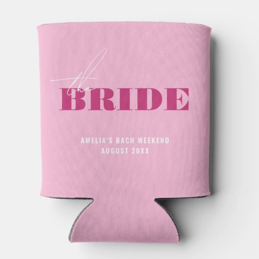 Bold Pink Bachelorette Bride Blikjeskoeler (Achterkant)