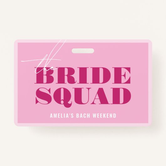 Bold Pink Bachelorette koopt de bride een Drink ba Badge (Voorkant)