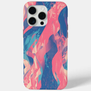 🎨 Bold Pink & Blue Abstract Pattern - Dynamic & F iPhone 15 Pro Max Hoesje
