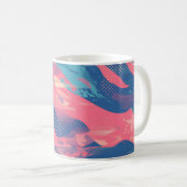 🎨 Bold Pink & Blue Abstract Pattern - Dynamic & F Koffiemok (Voorkant rechts)