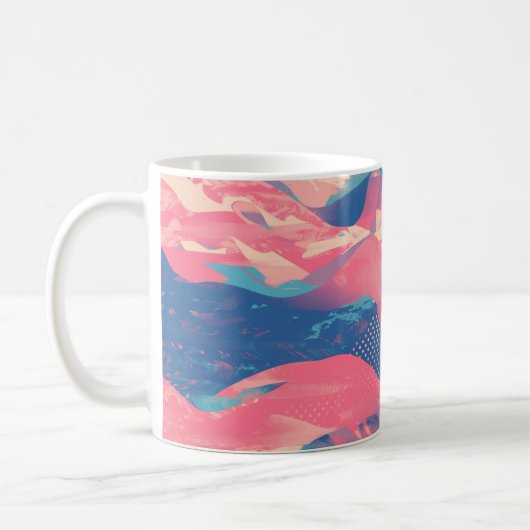 🎨 Bold Pink & Blue Abstract Pattern - Dynamic & F Koffiemok (Links)