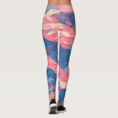 🎨 Bold Pink & Blue Abstract Pattern - Dynamic & F Leggings (Achterkant)