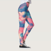 🎨 Bold Pink & Blue Abstract Pattern - Dynamic & F Leggings (Rechts)