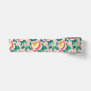 Bold Pink Chinoiserie Floral Satijnen Lint