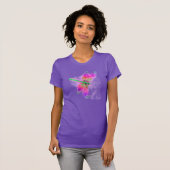 Bold Pink Dragonfly Abstact Art T-shirt (Voorkant volledig)