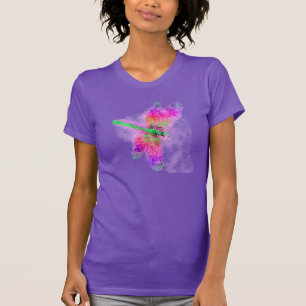 Bold Pink Dragonfly Abstact Art T-shirt