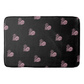 Bold Pink en Black Filigree Heart Bath Mat (Voorkant)