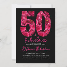 Bold Pink Floral 50 and Fabulous Birthday Party