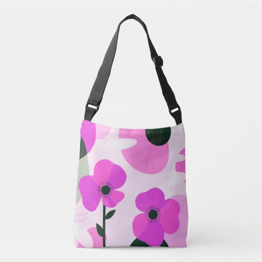 Bold Pink Floral Modern Tote Bag (Voorkant)