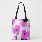 Bold Pink Floral Modern Tote Bag (Voorkant)