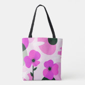 Bold Pink Floral Modern Tote Bag (Achterkant)