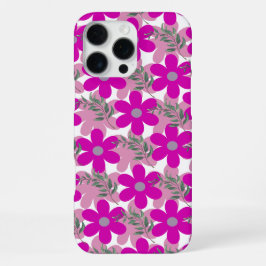 'Bold Pink Floral' Patroon iPhone 16 Pro Max Hoesj Hoesje