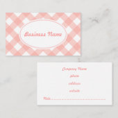 Bold Pink Gingham Visitekaartje (Voorkant / Achterkant)