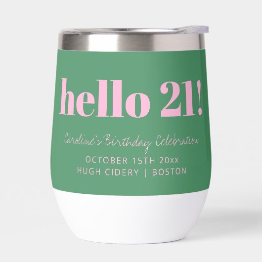 Bold Pink Green Modern 21st Birthday Custom  (Links)