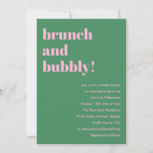 Bold Pink Green Modern Brunch Bubbly Bridal Shower Kaart (Voorkant)