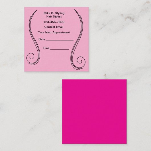 Bold Pink Hair Stylist Theme Appointment Cards Afsprakenkaartje (Voorkant / Achterkant)