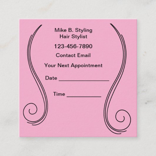 Bold Pink Hair Stylist Theme Appointment Cards Afsprakenkaartje (Voorkant)