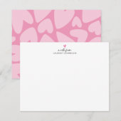 Bold Pink Hearts Note Card Kaart (Voorkant / Achterkant)