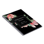 Bold Pink Magnolia op Black Wedding Planner Notitieboek (Rechterzijde)