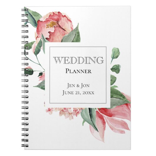 Bold Pink Magnolia Wedding Planner Notitieboek (Voorkant)