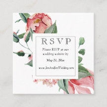 Bold Pink Magnolia Wedding Website RSVP