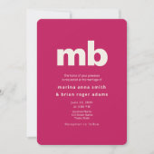 Bold Pink Minimalist Wedding Kaart (Voorkant)