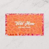 Bold Pink Orange Cheetah Leopard Print QR Code Visitekaartje (Voorkant)