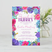 Bold Pink Paarse Blue Waterverf Brunch Bubble Kaart (Staand voorkant)