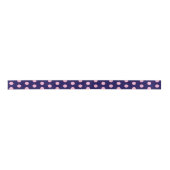 Bold Pink Polka Dots on Navy Blue  Satijnen Lint (Voorkant)