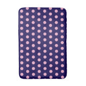 Bold Pink Polka Dots op Navy Blue Badmat (Voorkant Verticaal)