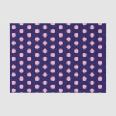 Bold Pink Polka Dots op Navy Blue Tissuepapier (Voorkant)
