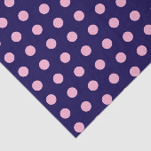 Bold Pink Polka Dots op Navy Blue Tissuepapier (Detail)